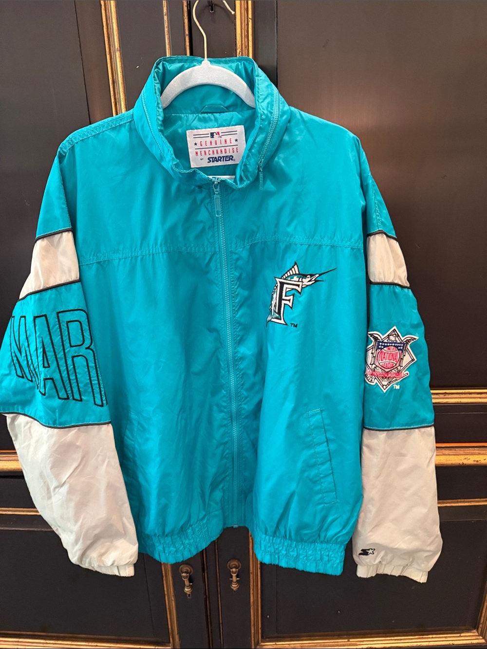 STARTER vintage 90’s Florida Marlins Teal and grey Jacket